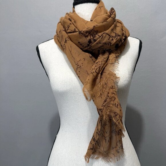 Patricia Nash Scarf Women's 25X80 Traveler Print Signature Map Soft Wrap Shawl - Picture 1 of 8